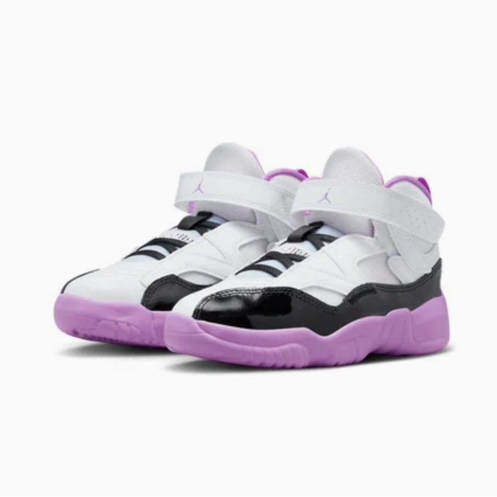 Jordan Kids' Sneakers in White, Black, and Lavender